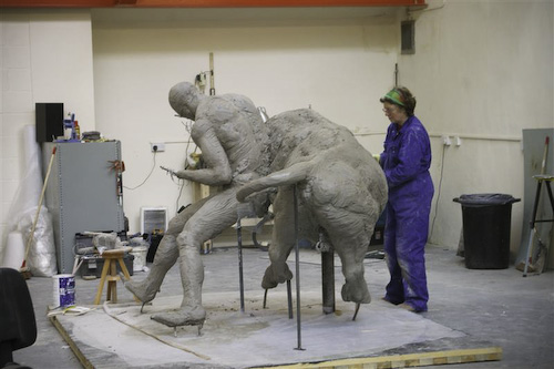 Sculptor Angela Hunter continues work