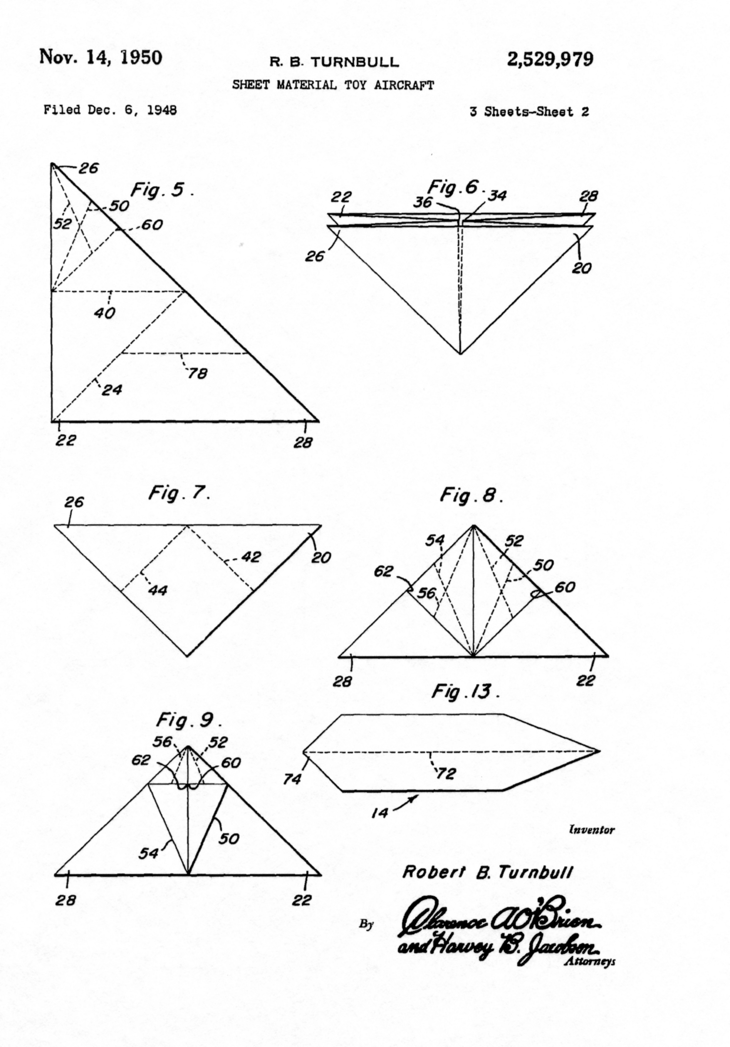 Patent for Turnbull Sheet Metal Toy Airplane page 2
