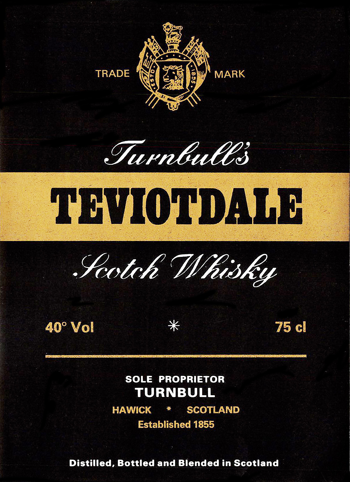 Teviotdale Scotch Whisky Label black